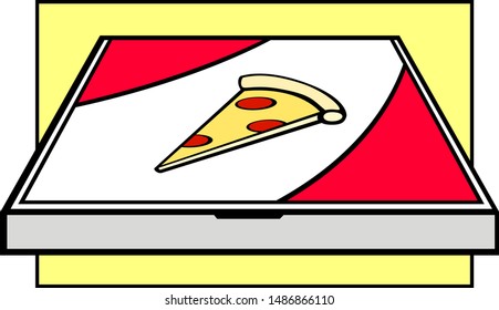 Closed Pizza Box Color Illustration Stock Vector (Royalty Free) 1486866110