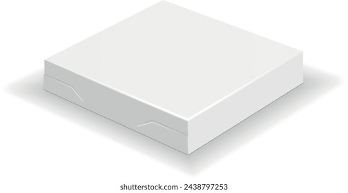 Closed pizza box mockup. White cardboard package