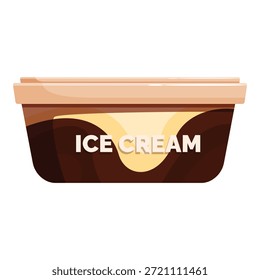 Tubo de plástico cerrado que contiene dos sabores de helado, chocolate y vainilla