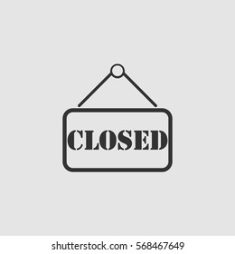 Closed plate icon flat. Black pictogram on grey background. Vector illustration symbol