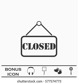 Closed plate icon flat. Black pictogram on white background. Vector illustration symbol and bonus button