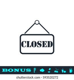 Closed plate icon flat. Black pictogram on white background. Vector illustration symbol and bonus button