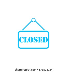 Closed plate icon flat. Blue pictogram on white background. Vector illustration symbol