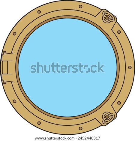 Closed Porthole Window Color. Vector Illustration.