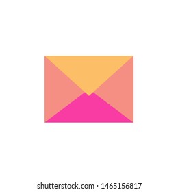 Closed postal envelope isolated. Illustration of mail envelope in modern flat minimalism style. Delivery of correspondence or office documents. Vector illustration on white background.