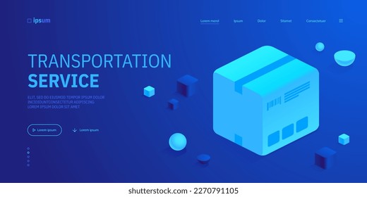 Closed postal parcel in cardboard box icon. Delivery packaging box with fragile signs. Post transportation service concept. Isometric vector illustration for visualization of business presentation