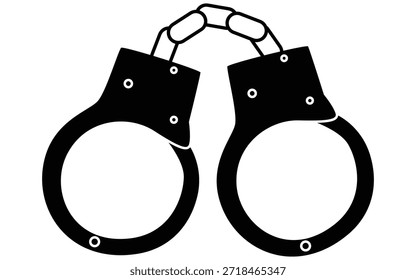 Esposas cerradas de la prisión bosquejan el concepto de Ilustración vectorial, sistema judicial y arresto policial