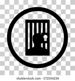 Closed Prisoner icon. Vector illustration style is flat iconic symbol, black color, transparent background. Designed for web and software interfaces.