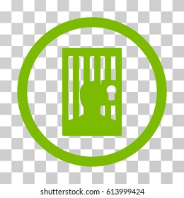 Closed Prisoner icon. Vector illustration style is flat iconic symbol, eco green color, transparent background. Designed for web and software interfaces.