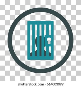 Closed Prisoner icon. Vector illustration style is flat iconic bicolor symbol, soft blue colors, transparent background. Designed for web and software interfaces.