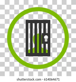 Closed Prisoner icon. Vector illustration style is flat iconic bicolor symbol, eco green and gray colors, transparent background. Designed for web and software interfaces.