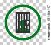 Closed Prisoner vector icon. Illustration style is flat iconic bicolor green and gray symbol on a transparent background.