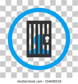 Closed Prisoner vector icon. Illustration style is flat iconic bicolor blue and gray symbol on a transparent background.