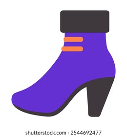 Closed purple women's shoe vector illustration