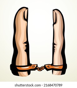 Closed put 2 dating slave life legal fetter manacle force civil divorce catch hold care arm. Line male female forever slavery order arrest victim jail icon sign idea cartoon draw comic vector graphic