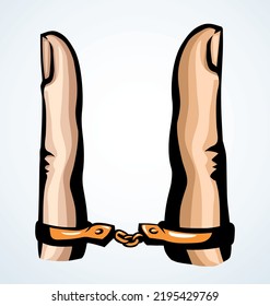 Closed put 2 dating slave life legal fetter manacle force civil divorce catch hold care arm. Line male female forever slavery order arrest victim jail icon sign idea cartoon draw comic vector graphic