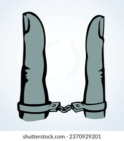 Closed put 2 dating slave life legal fetter manacle force civil divorce catch hold care arm. Line male female forever slavery order arrest victim jail icon sign idea cartoon draw comic vector graphic