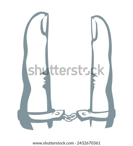 Closed put 2 dating slave life legal fetter manacle force civil divorce catch hold care arm. Line male female forever slavery order arrest victim jail icon sign idea cartoon draw comic vector graphic