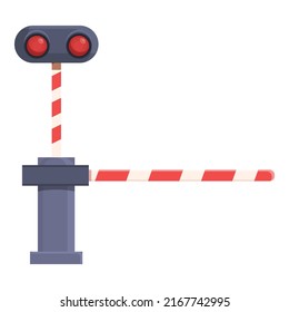 Level crossing with barriers Royalty Free Stock SVG Vector and Clip Art