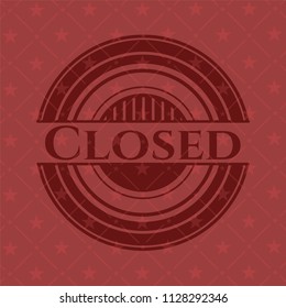 Closed realistic red emblem