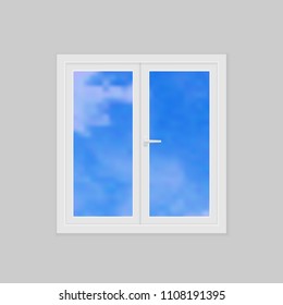 Closed realistic vector plastic window