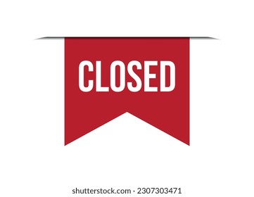 closed red banner design vector illustration