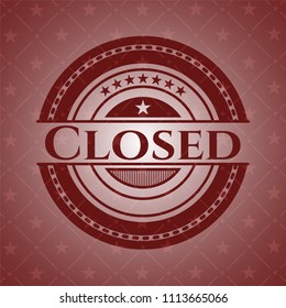  Closed red emblem. Retro