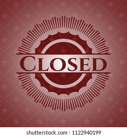 Closed red emblem. Vintage.