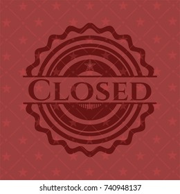 Closed red emblem. Vintage.