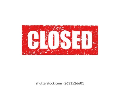Closed red stamp on white background