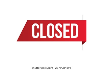 closed red vector banner illustration isolated on white background