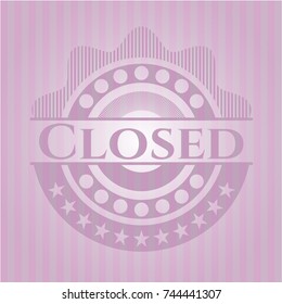 Closed retro style pink emblem
