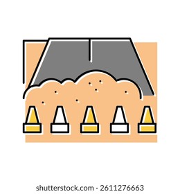 closed road for reconstruction color icon vector. closed road for reconstruction sign. isolated symbol illustration