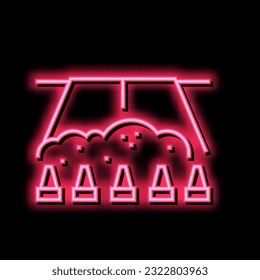 closed road for reconstruction neon light sign vector. closed road for reconstruction illustration
