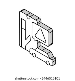 closed road warning isometric icon vector. closed road warning sign. isolated symbol illustration