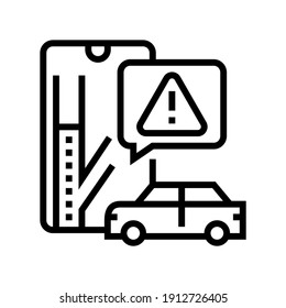 closed road warning line icon vector. closed road warning sign. isolated contour symbol black illustration
