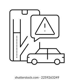 closed road warning line icon vector. closed road warning sign. isolated contour symbol black illustration