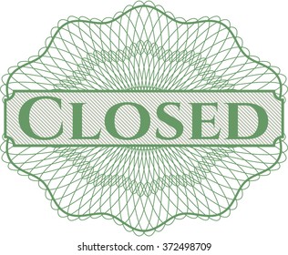 Closed rosette or money style emblem