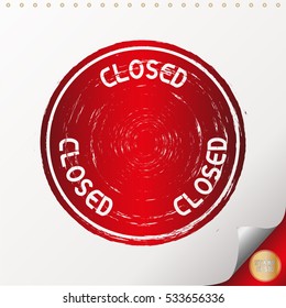 CLOSED. Rubber Stamp with red color have porous and rough on white paper. For make a mark or design your product using a stamp or seal. Easy to change color.