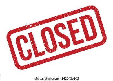 Closed rubber stamp. Red closed rubber grunge stamp vector illustration - Vector