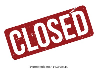 Closed rubber stamp. Red closed rubber grunge stamp vector illustration - Vector