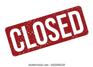 Closed rubber stamp. Red closed rubber grunge stamp vector illustration - Vector