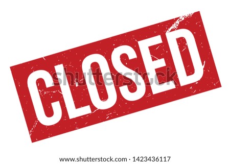 Closed rubber stamp. Red closed rubber grunge stamp vector illustration - Vector
