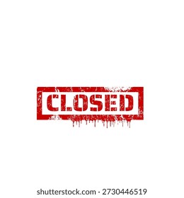 Closed - rubber stamp - vector illustration