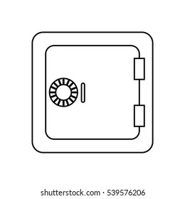 closed safe box money bank outline