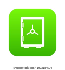 Closed safe icon digital green for any design isolated on white vector illustration