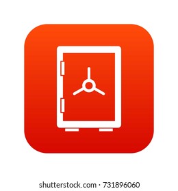 Closed safe icon digital red for any design isolated on white vector illustration