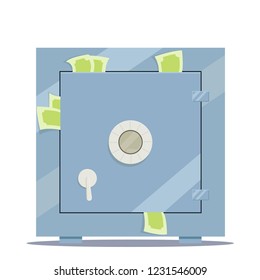 Closed safe with money