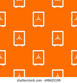Closed safe pattern repeat seamless in orange color for any design. Vector geometric illustration