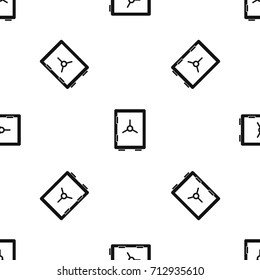 Closed safe pattern repeat seamless in black color for any design. Vector geometric illustration